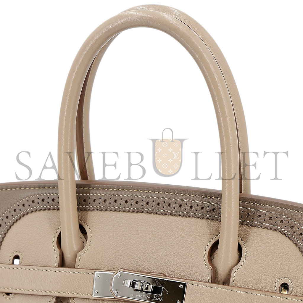 HERMÈS MASTER BIRKIN 30 SWIFT TRENCH COAT GREY AND ELEPHANT GREY SILVER BUCKLE 10021 (30*22*15cm)